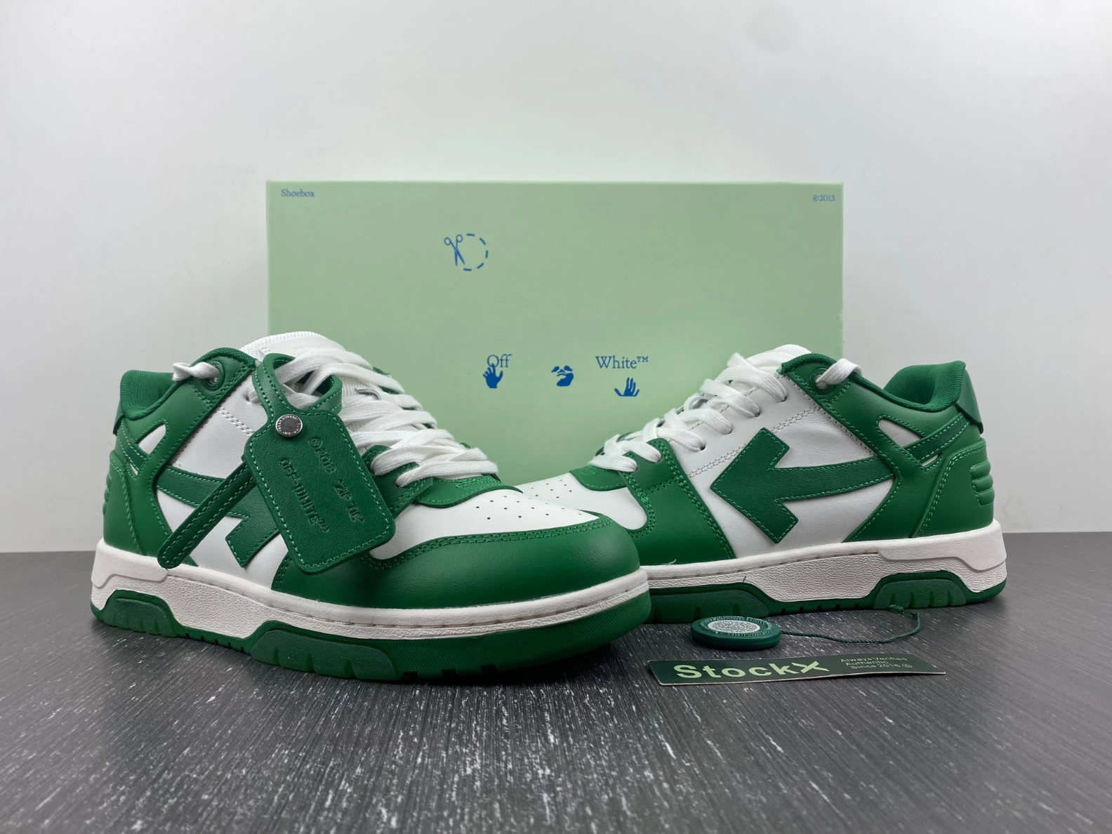 HighQuality 5354 OFF-WHITE Out of Office Low Top Green Dirty White OMIA189R21LEA 1427