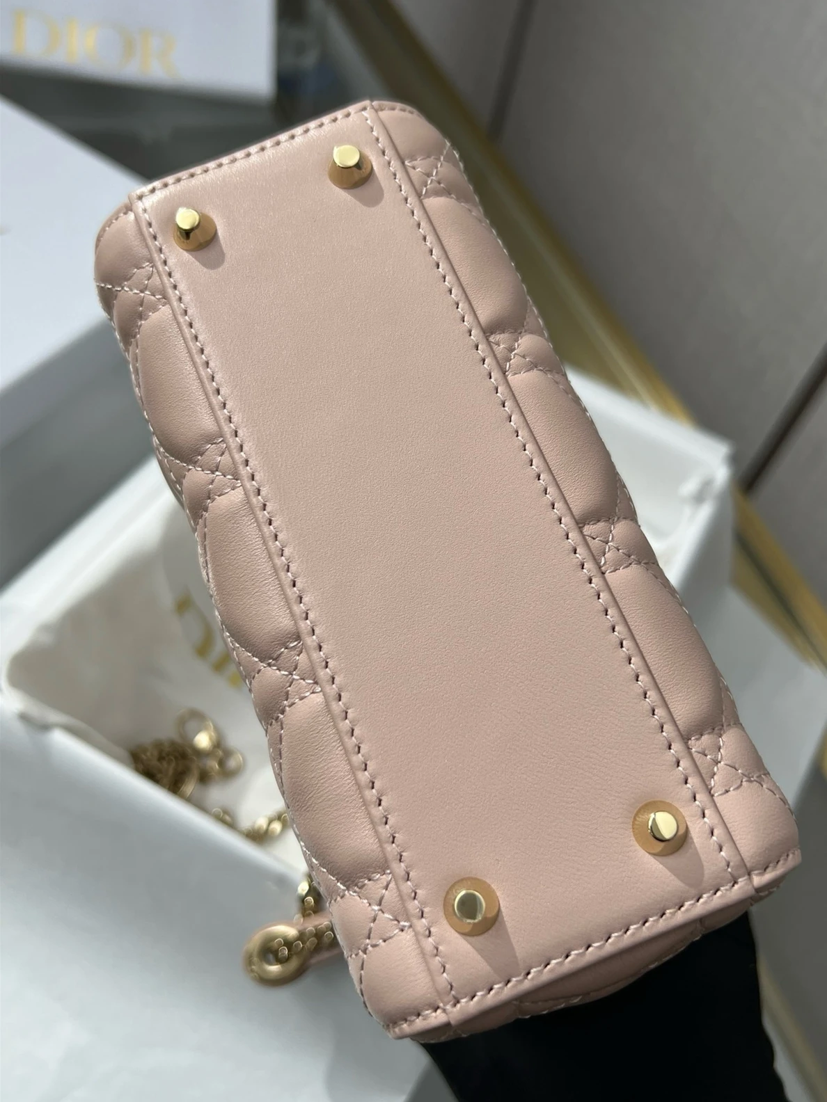 HighQuality DIOR Mini Lady Dior Hand Bag Pink Color (17 x 15 x7 cm) 265