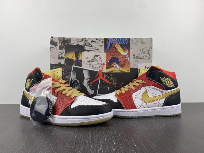 Jordan 1 Mid XQ White Black Sport Red DV0576-176 TopPick 434