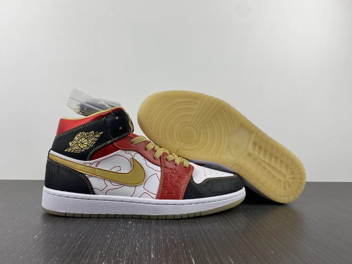 Jordan 1 Mid XQ White Black Sport Red DV0576-176 TopPick 434