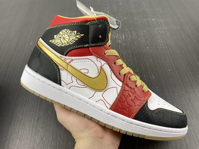 Jordan 1 Mid XQ White Black Sport Red DV0576-176 TopPick 434