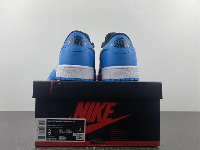 Jordan 1 Retro Low OG Black Dark Powder Blue CZ0790-104 NewStyle 663