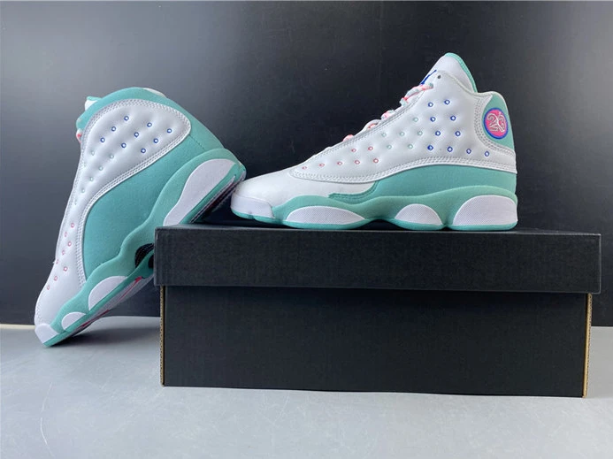 Jordan 13 Retro White Soar Green Pink 439358-100 Affordable 1165