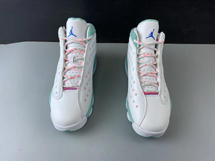 Jordan 13 Retro White Soar Green Pink 439358-100 Affordable 1165