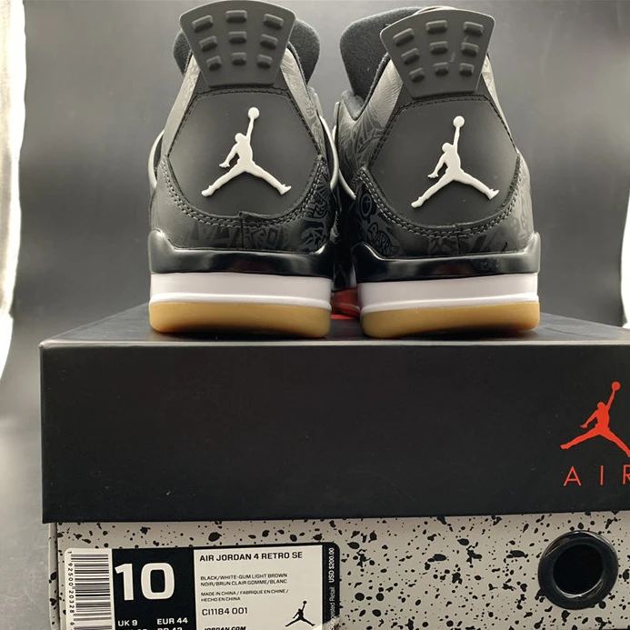 Jordan 4 Retro Laser Black Gum CI1184-001 EasyMatch 911