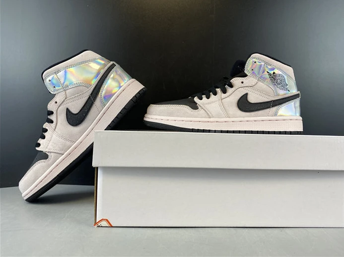 Jordan1 Mid Dirty Powder Iridescent BQ6472-602 Fashionable 512