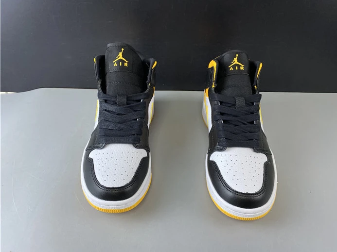 Jordan1 Mid white black yellow CV5276-107 Fashionable 522