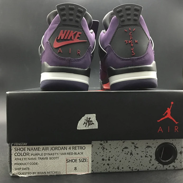 Jordan4 Travis Scott Purple (Friends and Family)  766296 LN4 Popular 903