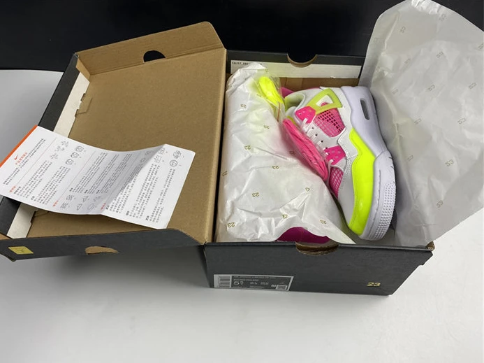 Jordan4 White Lemon Pink CV7808-100 GoodFit 884