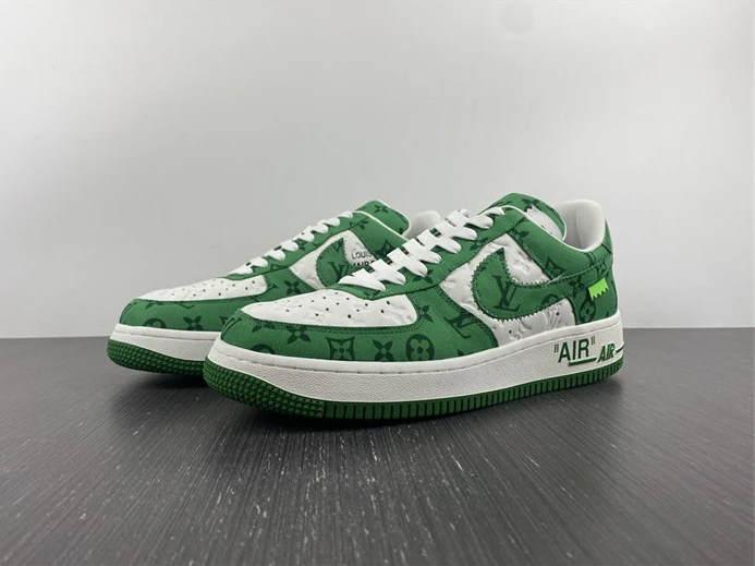 LV Nike Air Force 1 Low By Virgil Abloh White Green StreetReady 2420