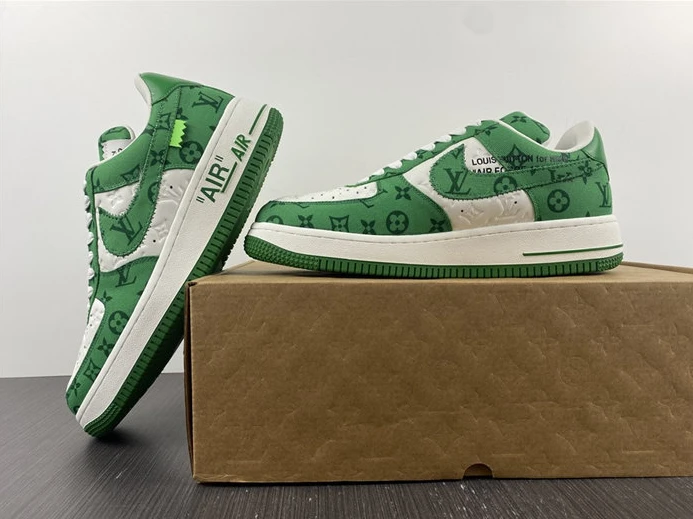 LV Nike Air Force 1 Low By Virgil Abloh White Green StreetReady 2420