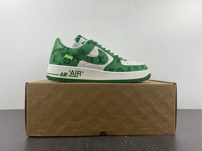 LV Nike Air Force 1 Low By Virgil Abloh White Green StreetReady 2420