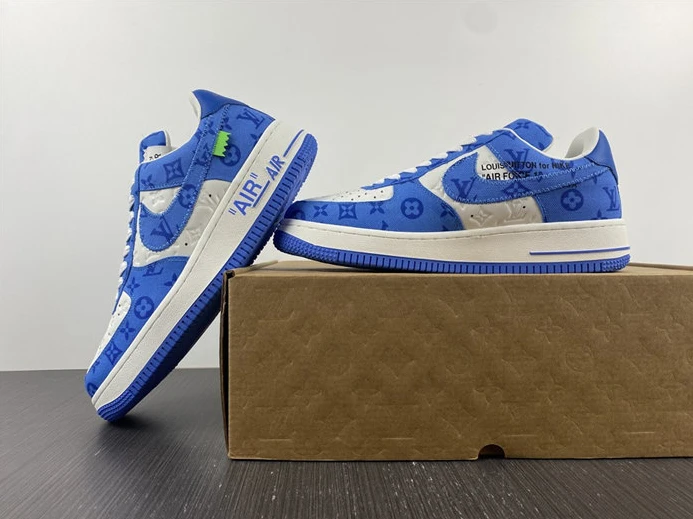 LV Nike Air Force 1 Low By Virgil Abloh White Royal SmartChoice 2418