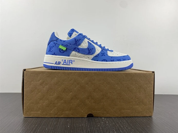 LV Nike Air Force 1 Low By Virgil Abloh White Royal SmartChoice 2418