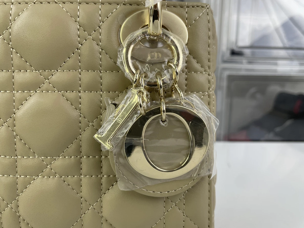 Lady Dior Micro Tan color bag, (17 x 15 x 7cm) lights makes it looks darker Affordable 217