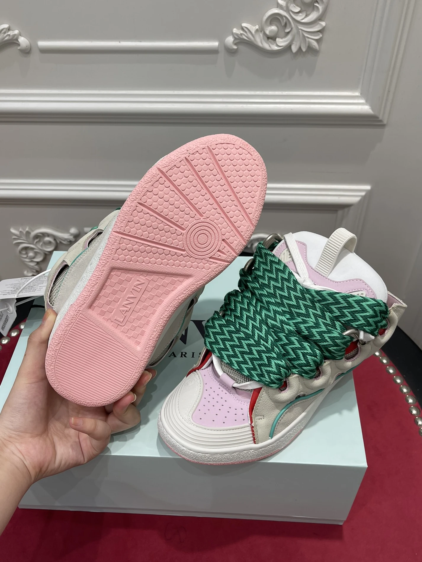 Lanvin Curb SneakerBeige Pink FM-SKRK11-DALL-P225205 ModernLook 1475