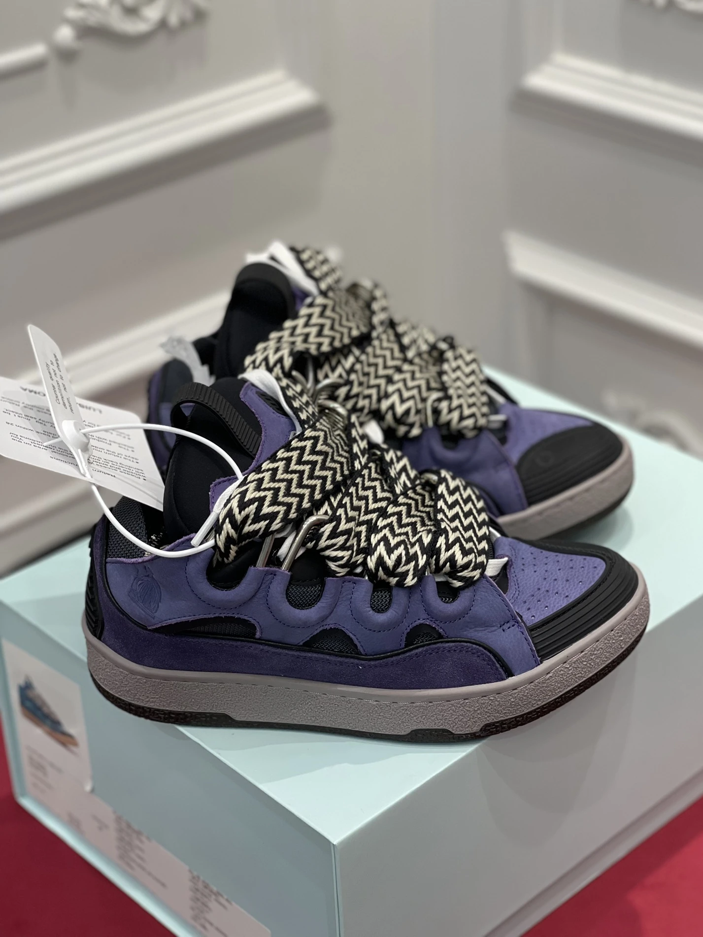 Lanvin Curb SneakerPurple Black FM-SKRK11-DRAG-E2279 DailyWear 1482