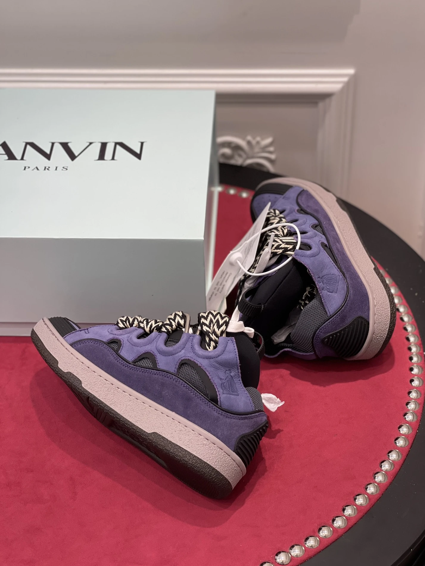 Lanvin Curb SneakerPurple Black FM-SKRK11-DRAG-E2279 DailyWear 1482