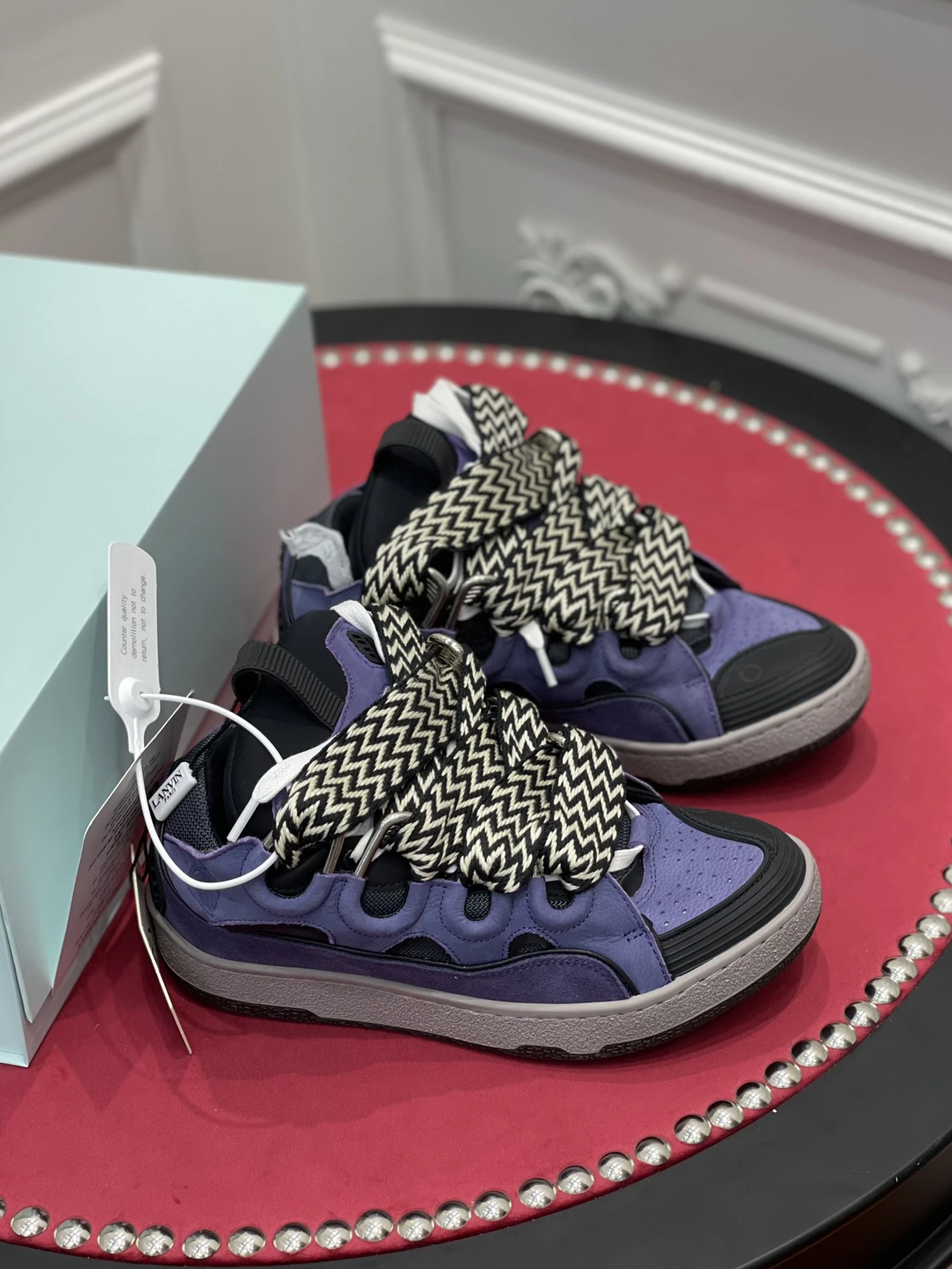 Lanvin Curb SneakerPurple Black FM-SKRK11-DRAG-E2279 DailyWear 1482