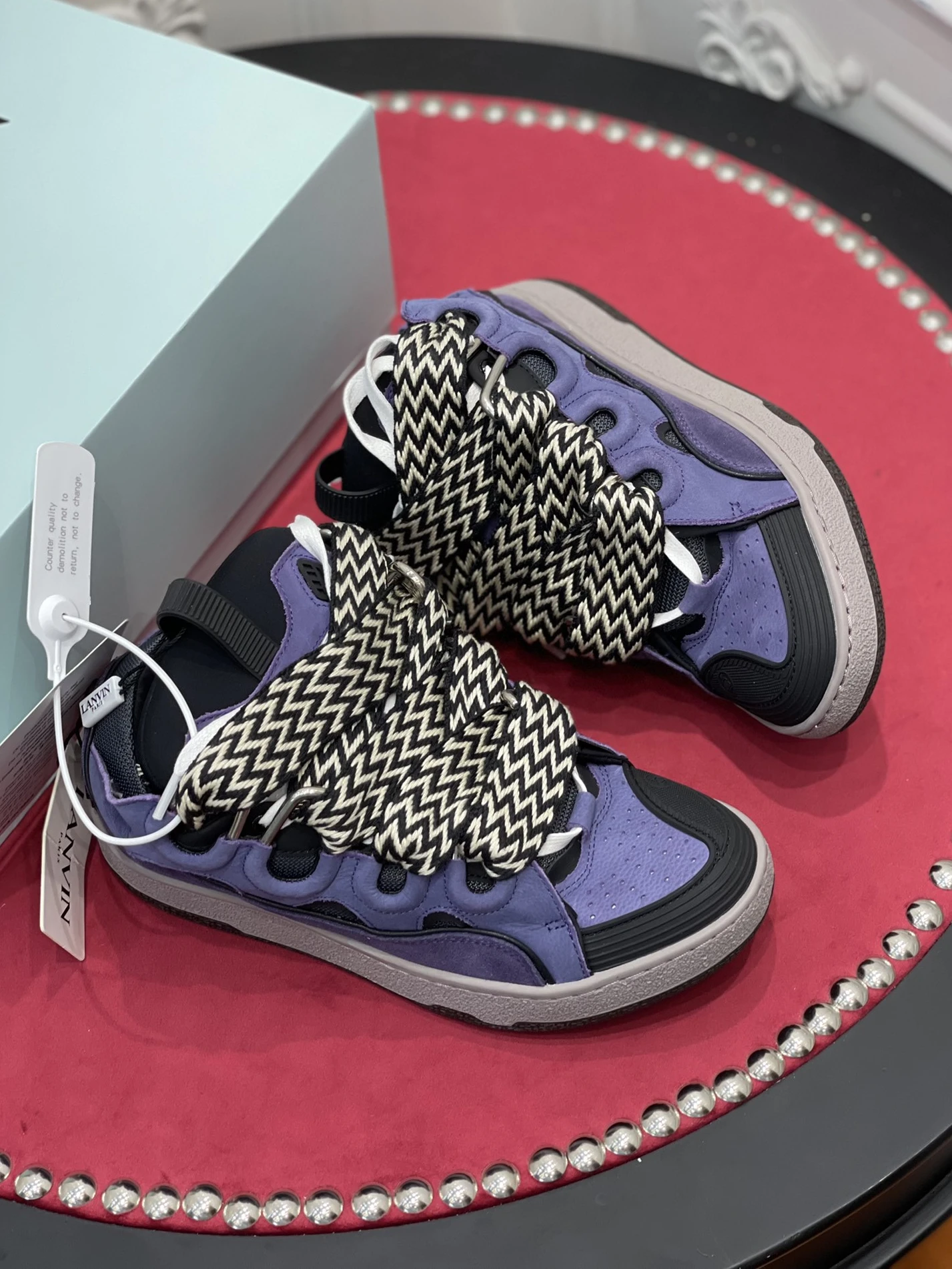Lanvin Curb SneakerPurple Black FM-SKRK11-DRAG-E2279 DailyWear 1482