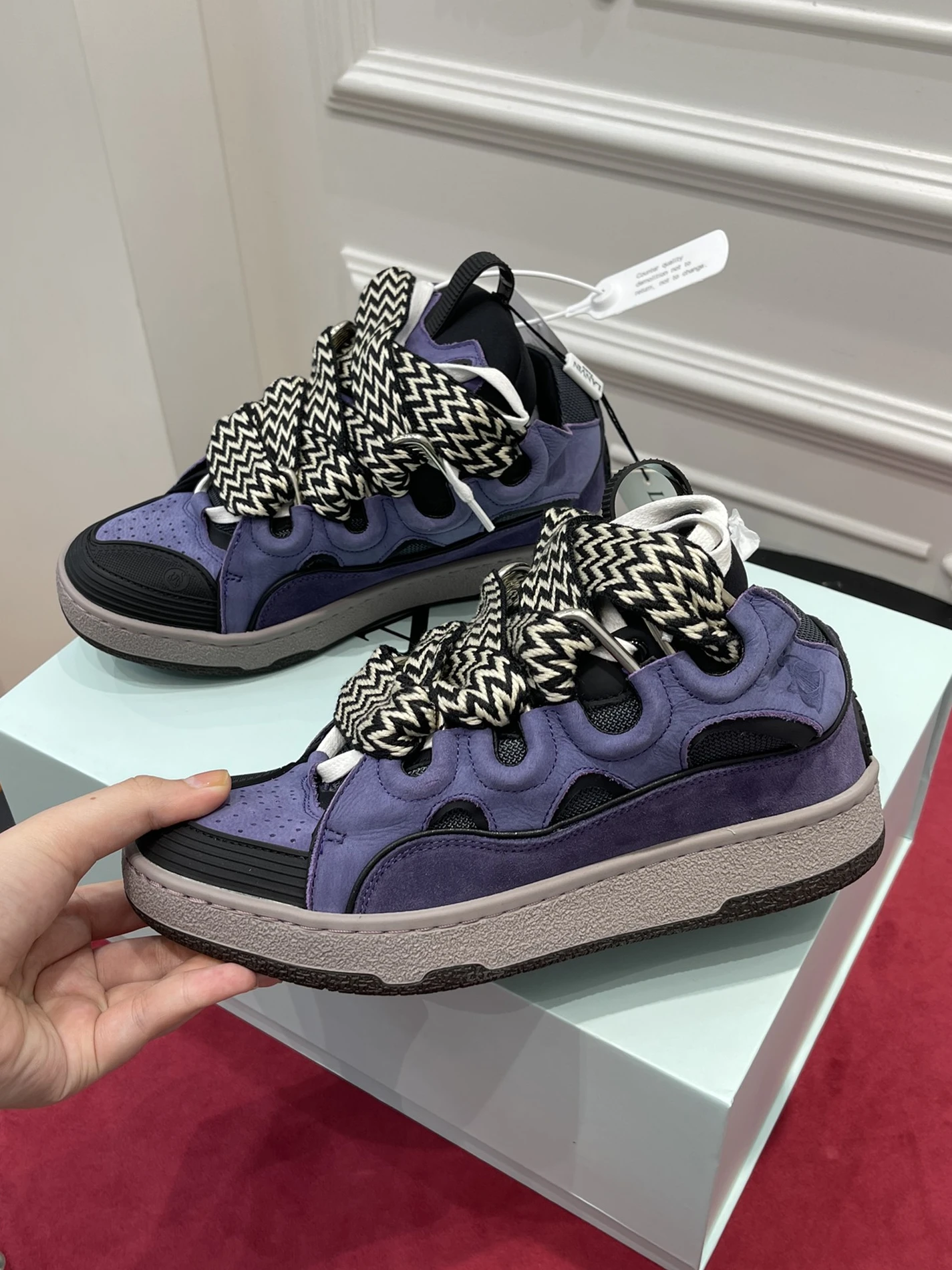 Lanvin Curb SneakerPurple Black FM-SKRK11-DRAG-E2279 DailyWear 1482
