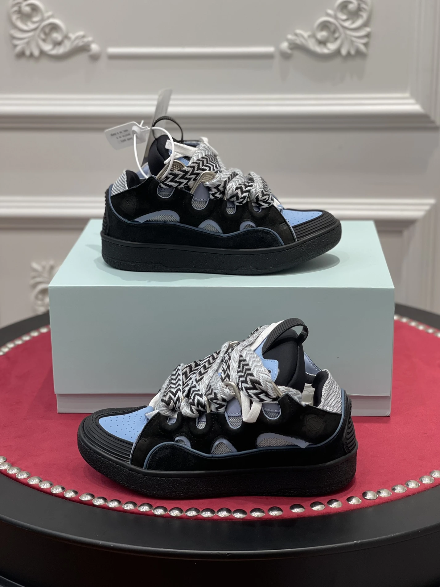 Lanvin Leather Curb Black Light Blue FM-SKRK11-DWSL-P22 Trendy 1478