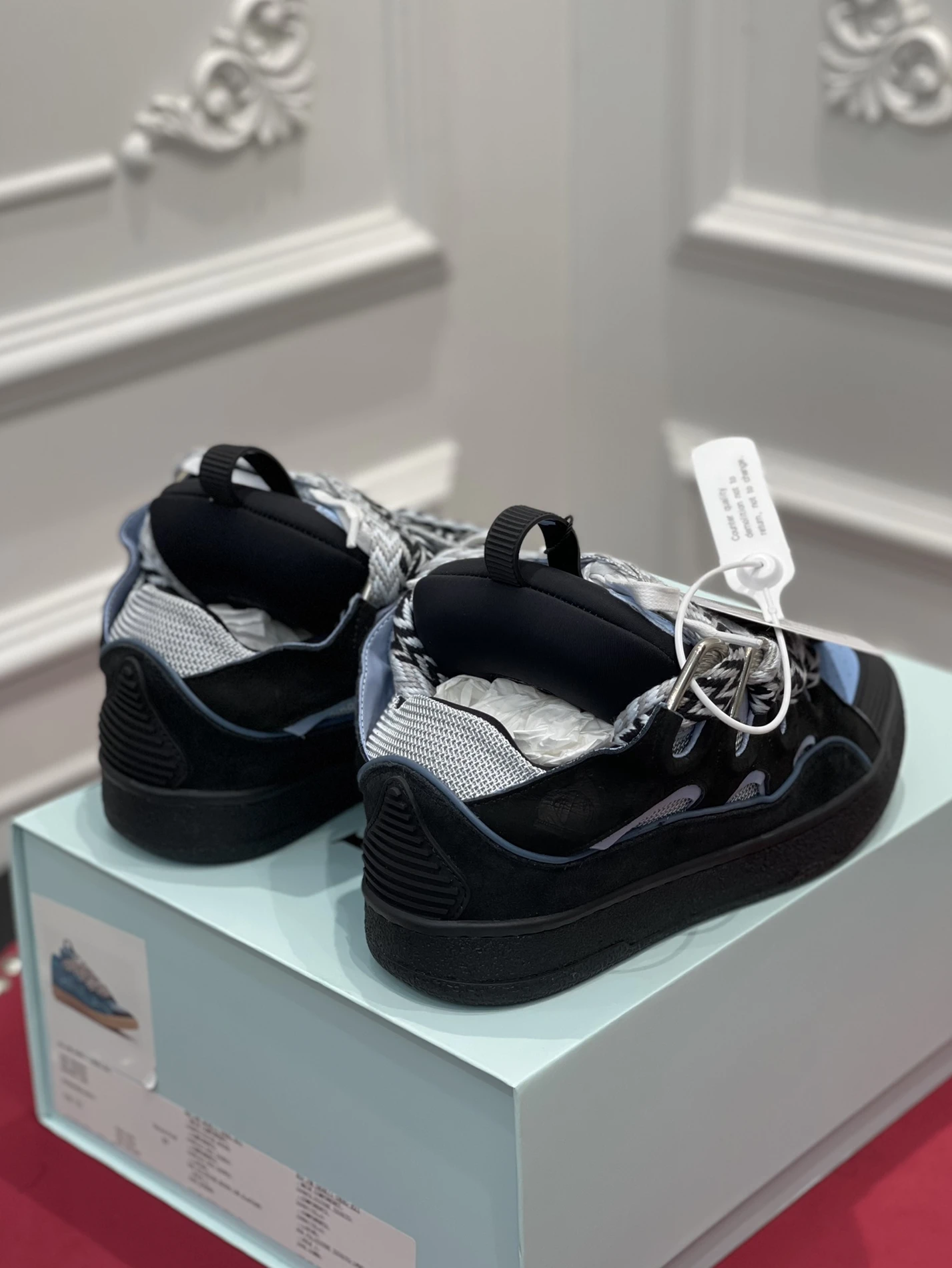 Lanvin Leather Curb Black Light Blue FM-SKRK11-DWSL-P22 Trendy 1478