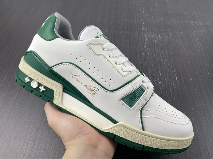Louis Vuitton LV Trainer Sneaker Low White Green 1A54HM GoAnywhere 1517