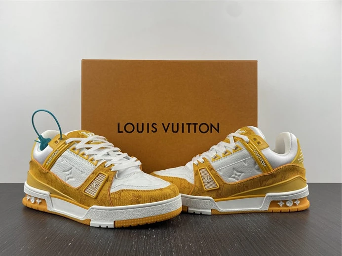 Louis Vuitton Trainer Yellow Monogram Denim White 1A9JHB SmartChoice 1518