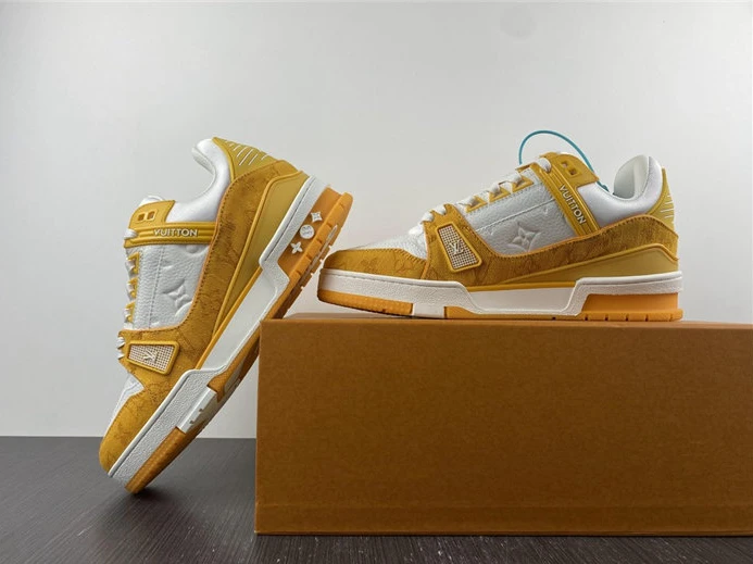 Louis Vuitton Trainer Yellow Monogram Denim White 1A9JHB SmartChoice 1518