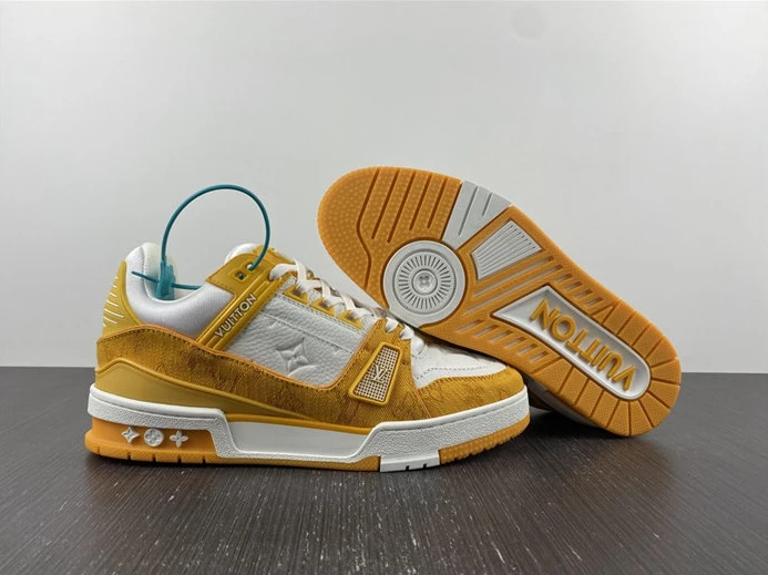 Louis Vuitton Trainer Yellow Monogram Denim White 1A9JHB SmartChoice 1518