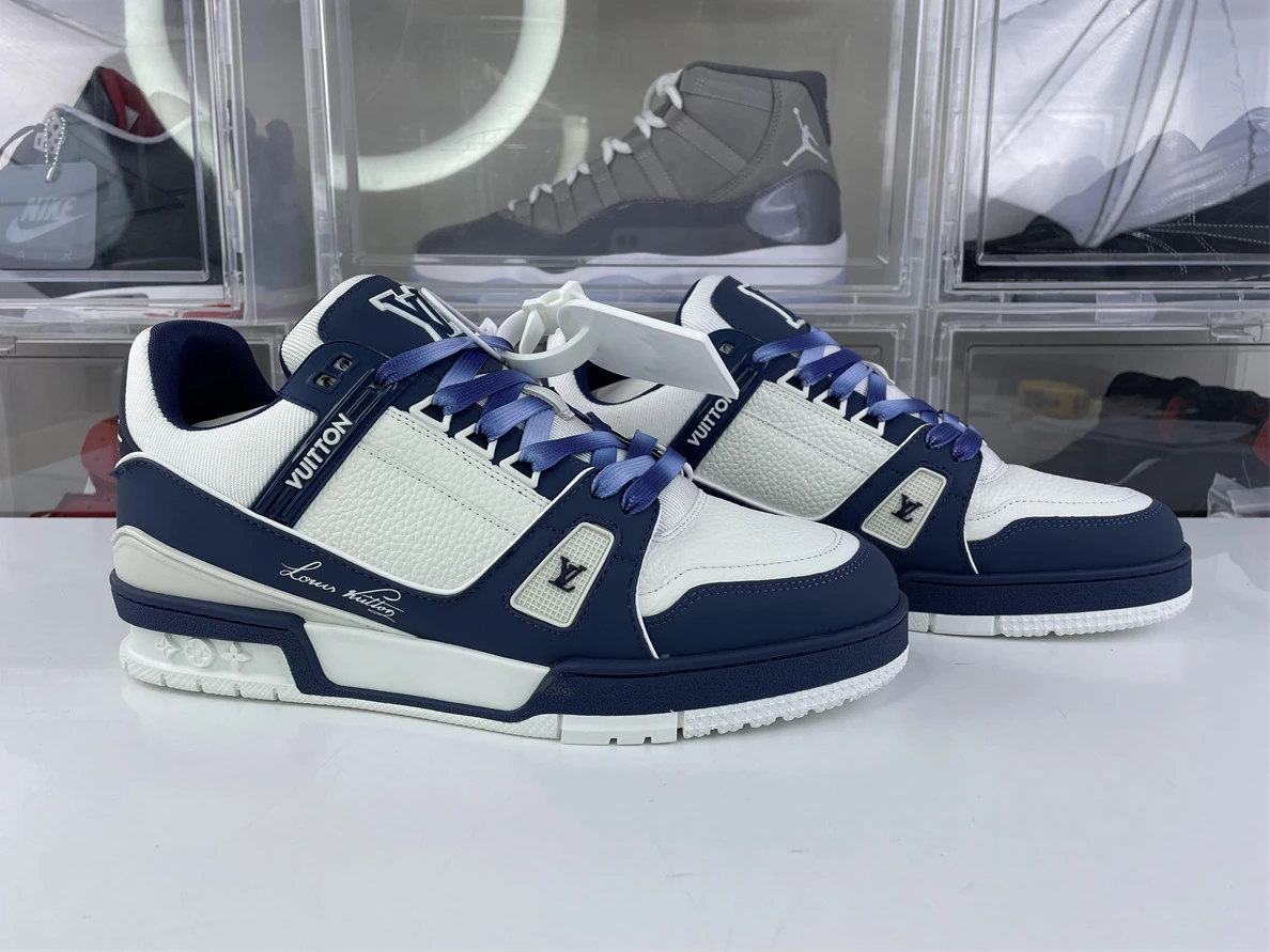 ModernLook 956 LV Skate shoes Dark Blue White Trainer Sneaker 142