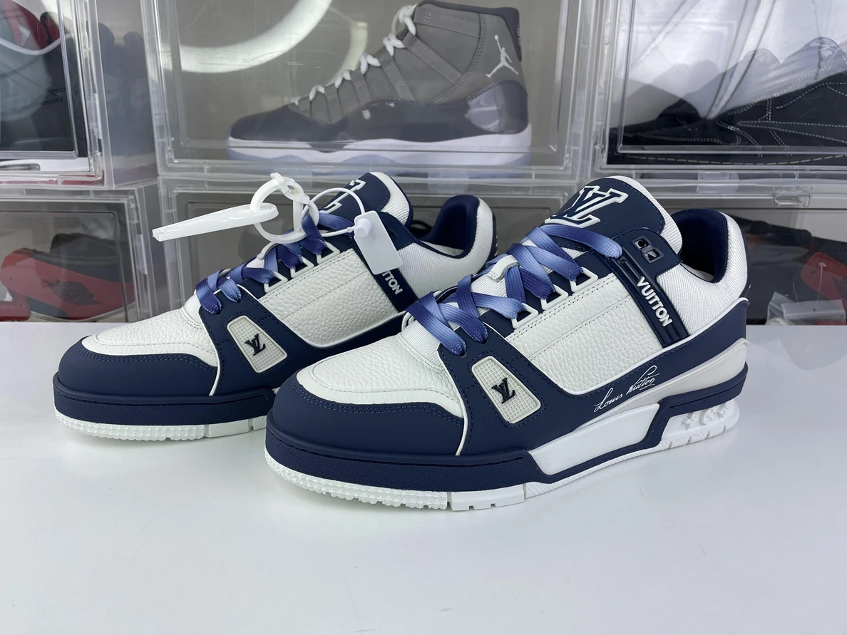 ModernLook 956 LV Skate shoes Dark Blue White Trainer Sneaker 142