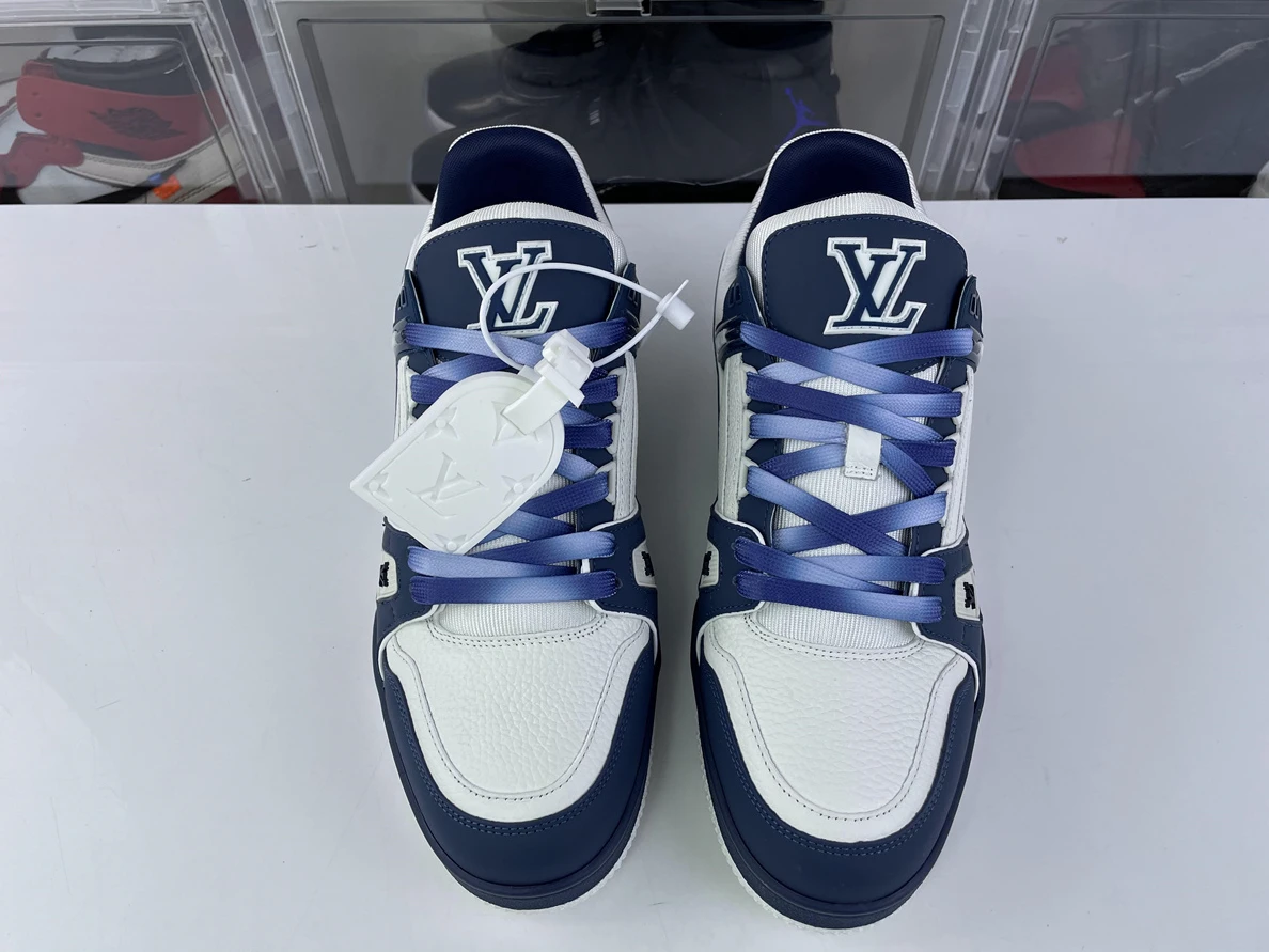 ModernLook 956 LV Skate shoes Dark Blue White Trainer Sneaker 142