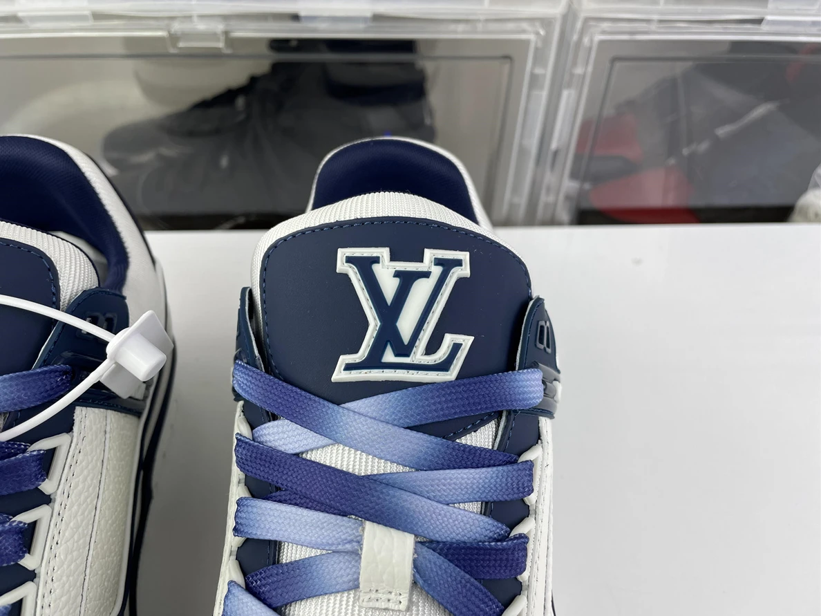 ModernLook 956 LV Skate shoes Dark Blue White Trainer Sneaker 142