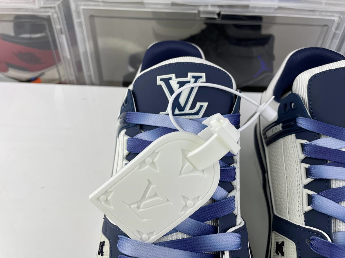 ModernLook 956 LV Skate shoes Dark Blue White Trainer Sneaker 142