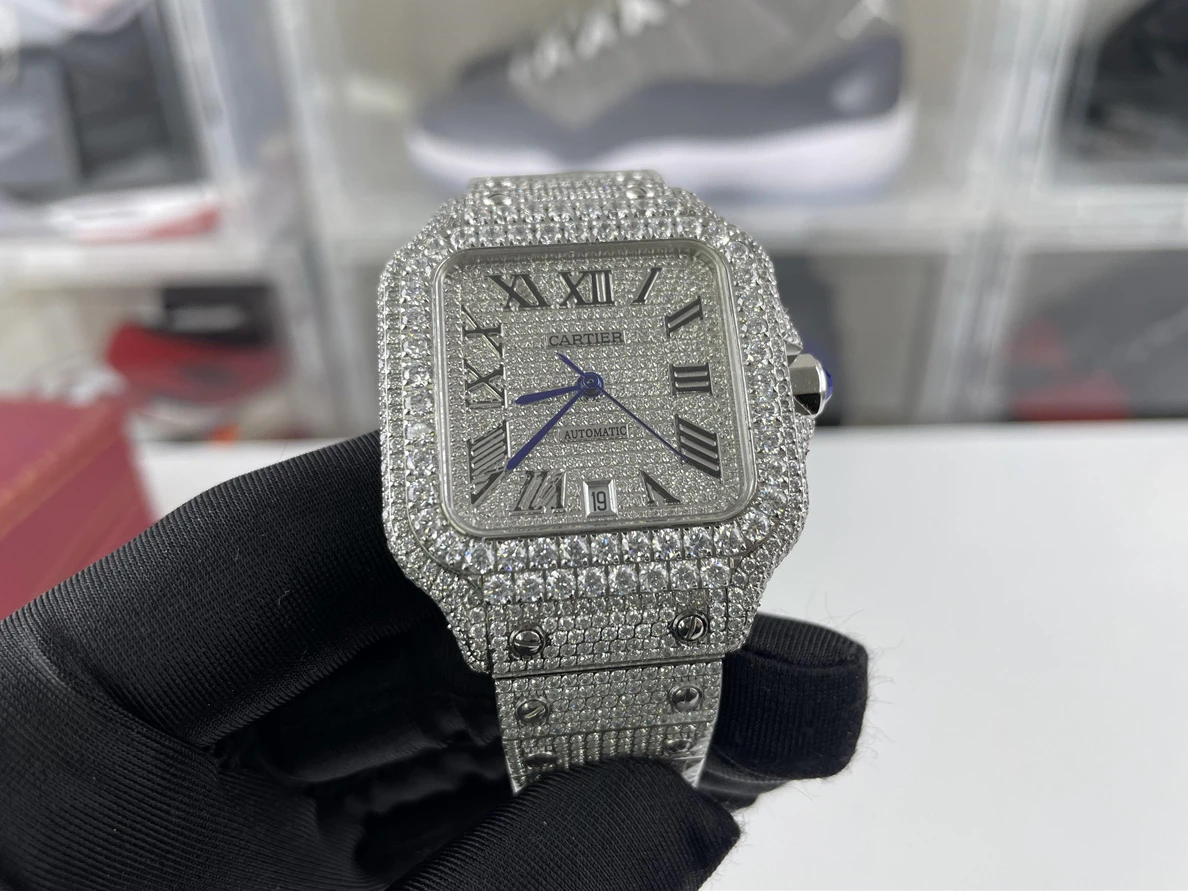 ModernLook Cartier Diamonds Silver Watch (47.5mm) 319
