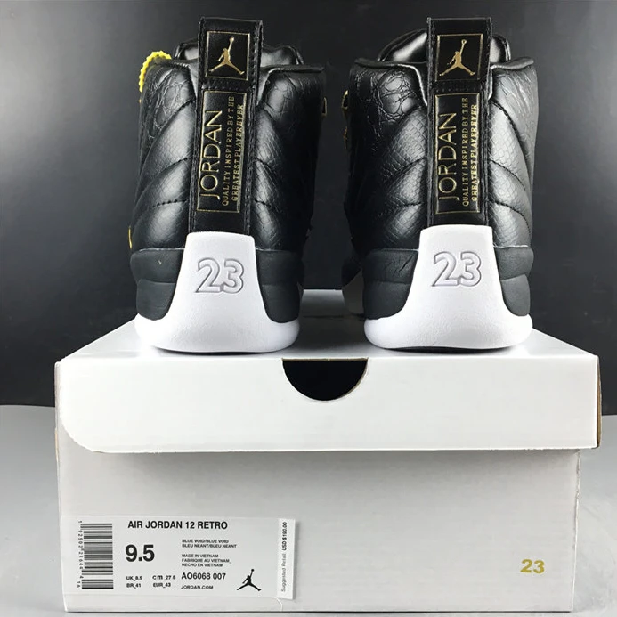 ModernLook Jordan 12 Retro Black Metallic Gold White AO6068-007 1128
