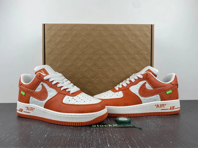 ModernLook Louis Vuitton Nike Air Force 1 Low By Virgil Abloh White Orange 2415