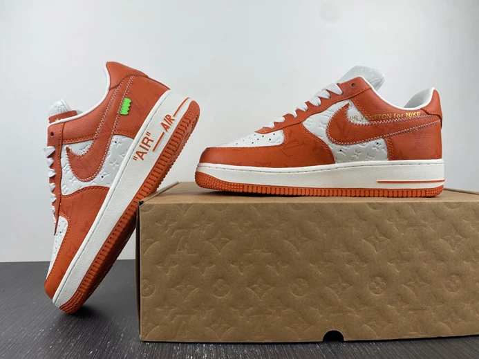 ModernLook Louis Vuitton Nike Air Force 1 Low By Virgil Abloh White Orange 2415