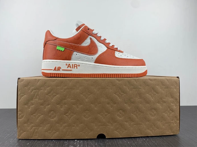 ModernLook Louis Vuitton Nike Air Force 1 Low By Virgil Abloh White Orange 2415