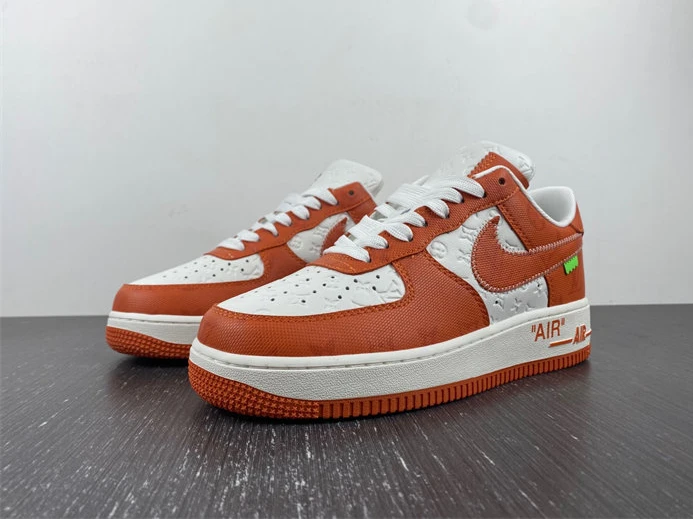 ModernLook Louis Vuitton Nike Air Force 1 Low By Virgil Abloh White Orange 2415