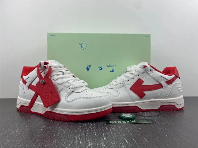 ModernLook OFF-WHITE Out Of Office "OOO" Low Tops White Red OMIA189S22LEA0010125 1426