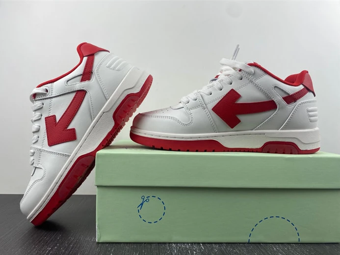 ModernLook OFF-WHITE Out Of Office "OOO" Low Tops White Red OMIA189S22LEA0010125 1426
