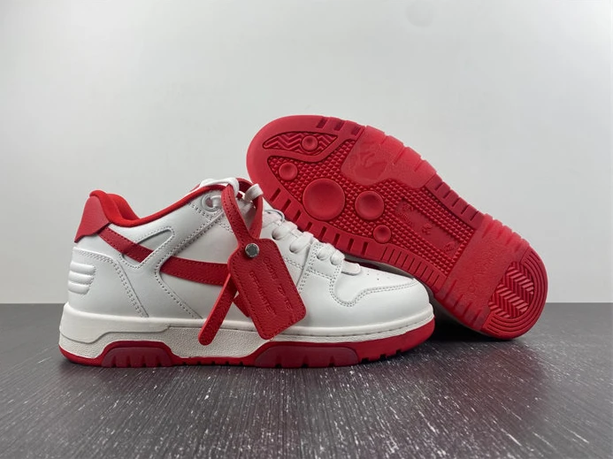 ModernLook OFF-WHITE Out Of Office "OOO" Low Tops White Red OMIA189S22LEA0010125 1426