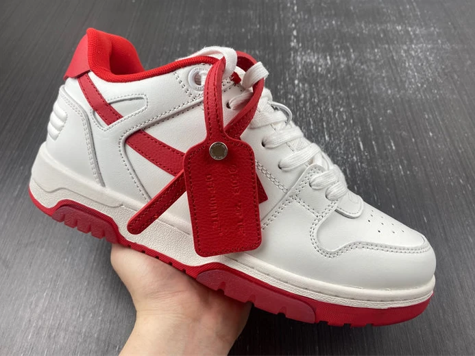 ModernLook OFF-WHITE Out Of Office "OOO" Low Tops White Red OMIA189S22LEA0010125 1426