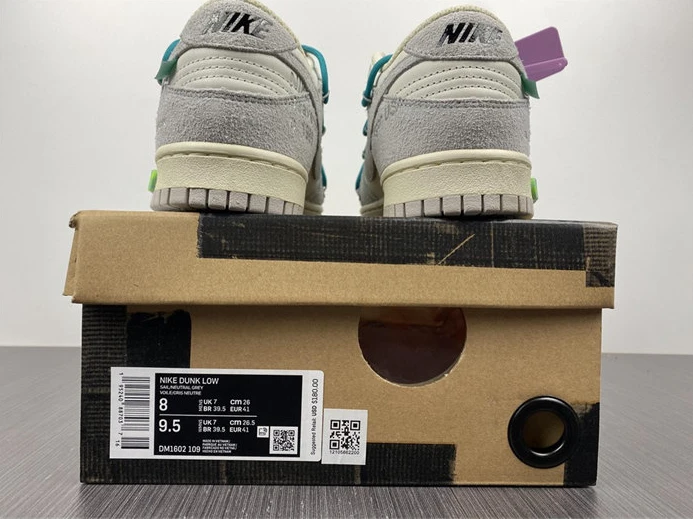 NewStyle 2596 Nike Dunk Low Off-White Lot 9 DM1602- 1912