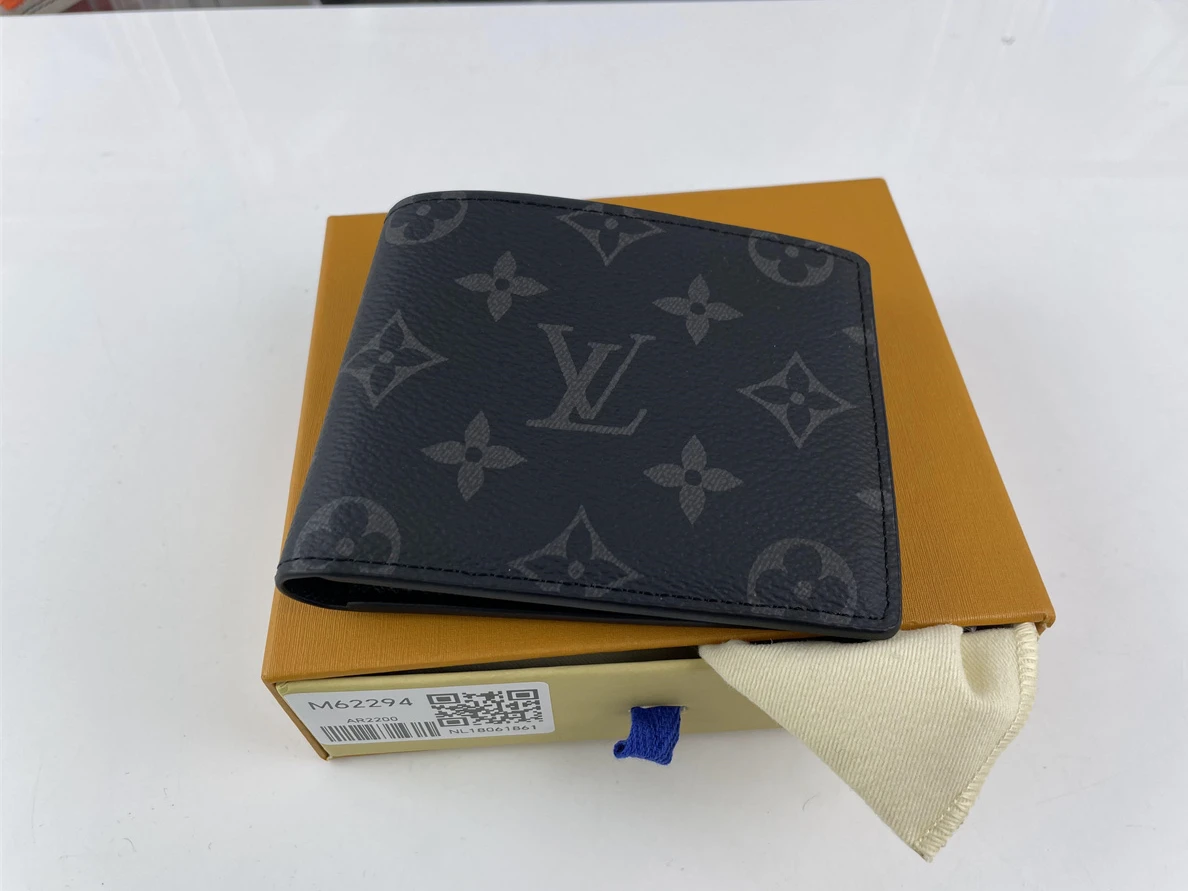 NewStyle 4319 LV Black Grey Wallet Monogram eclipse (11.9 x 9cm） 382