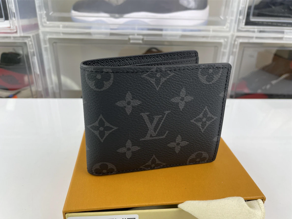 NewStyle 4319 LV Black Grey Wallet Monogram eclipse (11.9 x 9cm） 382
