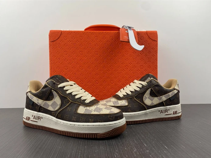 NewStyle 5331 Nike Air Force 1 Low LV Monogram Brown Damier Azur 2439